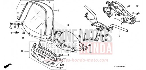 TUYAU DE GUIDON/REVETEMENT DE GUIDON FES125Y de 2000